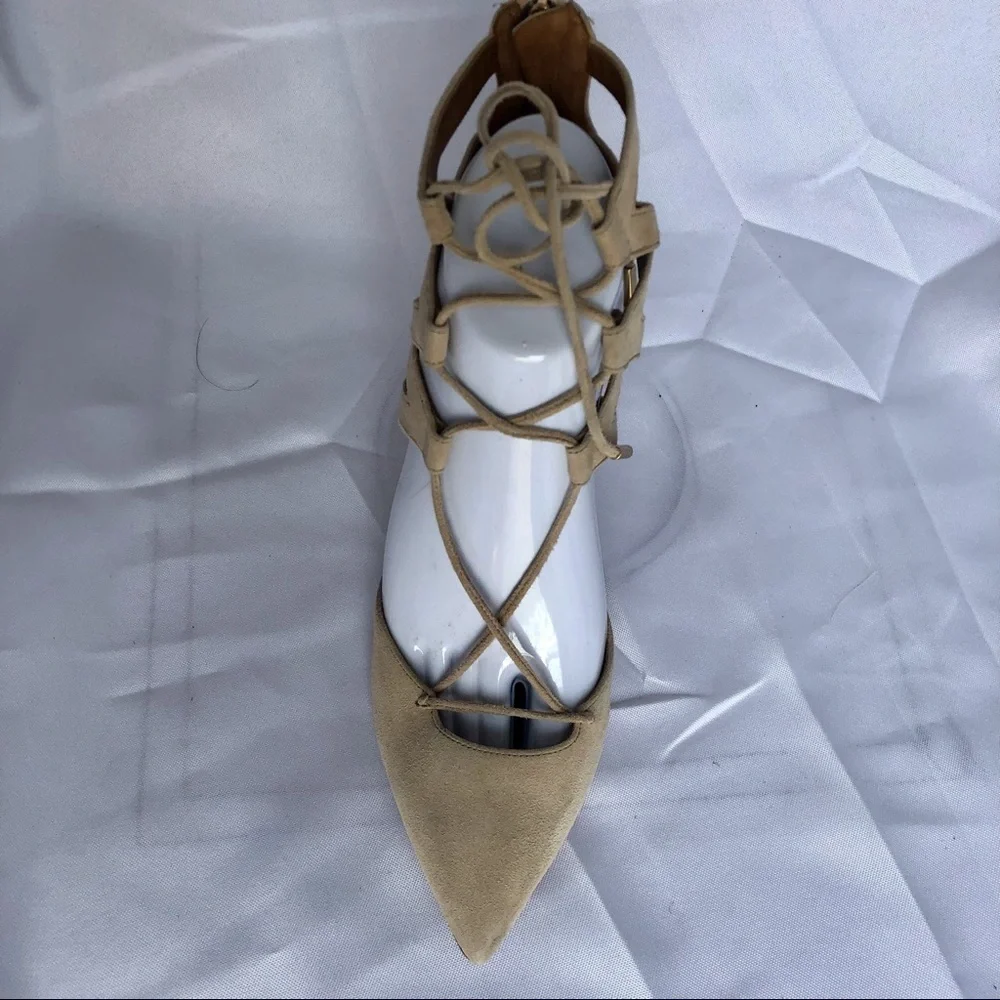 Aquazzura Beige Suede Belgravia Sandals High Heel Size 7.5